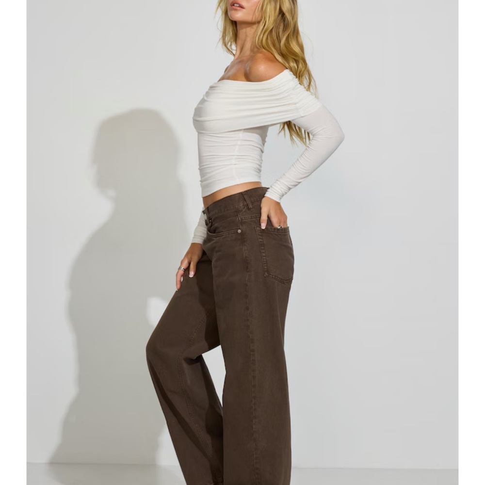 Brown Wide-Leg Pants
